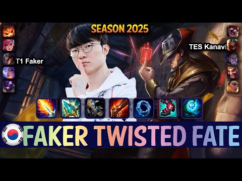 T1 Faker TWISTED FATE vs SYLAS Mid - Patch 25.15 KR Ranked | lolrec