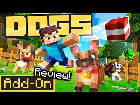 BEST DOGS Addon is like TAMAGOTCHI in Minecraft Bedrock Survival [REVIEW]