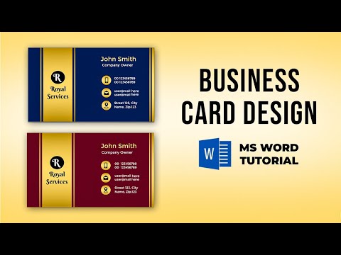 How to make Business Card Design in MS Word Visiting Card Design in Microsoft Word