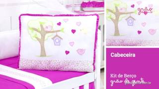 Kit Berço Casinha dos Pássaros Pink | Ref: 61799