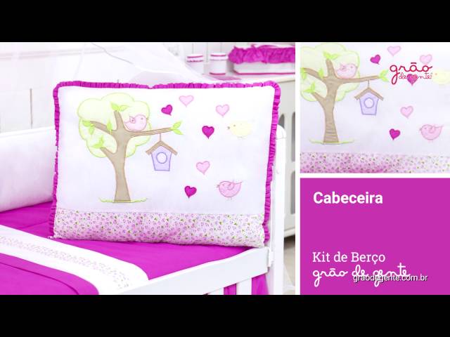 Kit Berço Casinha dos Pássaros Pink | Ref: 61799