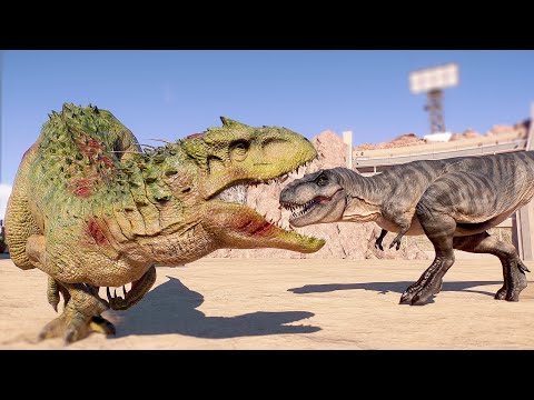 BIG EATIE T-REX vs EVERY LARGE CARNIVORE DINOSAUR - Jurassic World Evolution 2