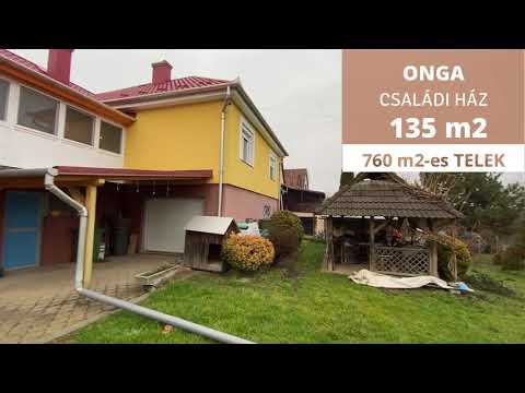 Onga eladó családi ház, 135 m2-es 4 szobás, 760 m2-es telken, garázs