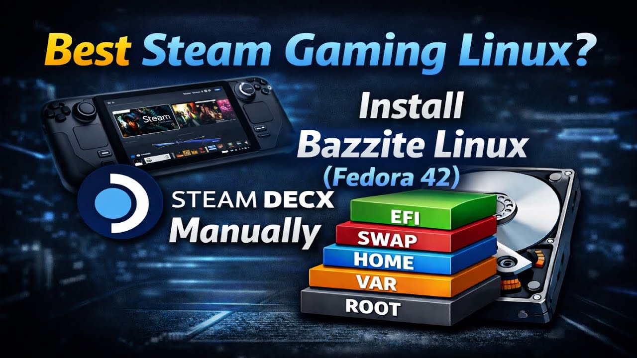 Best Steam Gaming Linux? Install Bazzite (Fedora 42) with Manual Partitions