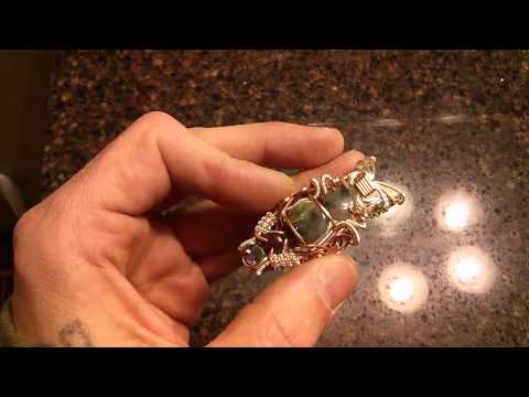 Wire Wrapped Labradorite and Agate Pendant