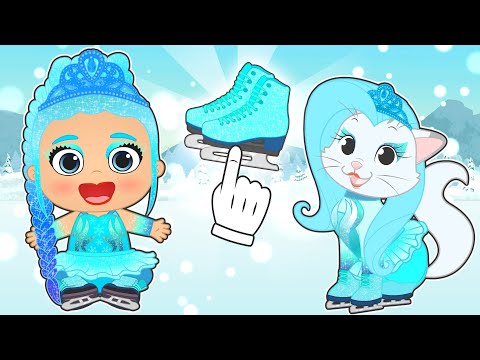BABIES ALEX AND LILY ⛸️👸 Kira and Lily dress up as Ice Princess Skaters