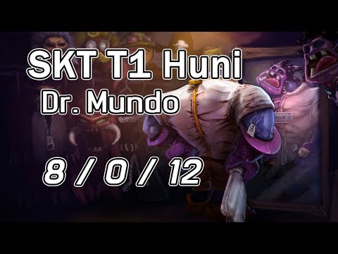 SKT T1 Huni Dr. Mundo 8/0/12 VS Trundle