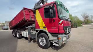 Camion-benne Mercedes-Benz 2644 L 6X4 3 Zijden kipper + MKG Kraan/Crane | Image 4 - Autoline