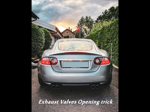 Jaguar XKR Exhaust sound comparison \"fuse 19 trick\"