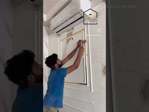 Luxury living room Wall molding design ideas💡#wallmoulding #moulding #wpcmoulding #pvcmoulding