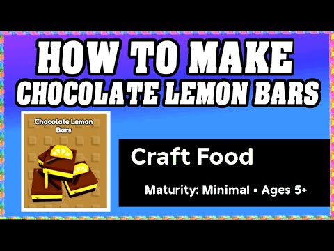 How To Make Chocolate Lemon Bars in CRAFT FOOD ROBLOX [Unlock New Recipe] [walkthrough]