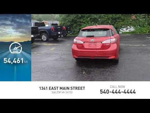 2012 Lexus CT 200h Salem VA TU28635