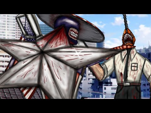 Captain America devil vs chainsaw man , Fighting Animation , ARNT-20 , marvel# chainsaw man#