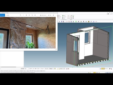 PTC Creo Elements/Direct Modeling - Wooden Garden Office / Shed - Inner and outer OSB panels 2/3