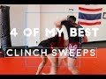 4 BEST Muay Thai Clinch SWEEPS (Real Time Sparring)
