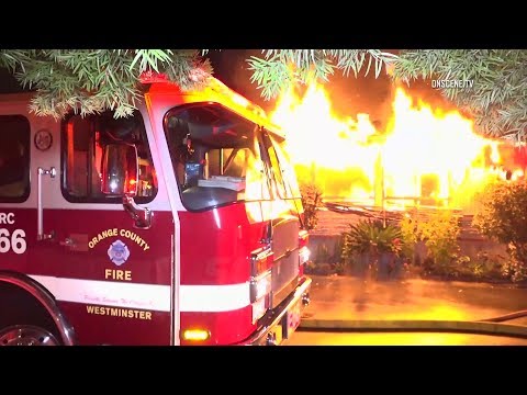 Fire Rips Through Santa Ana Mobile Home