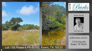Lot 110 Phase 6 PR 42102, Evant, TX 76525