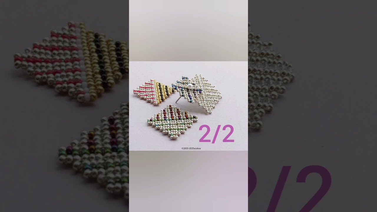 ■シードビーズで編む四角モチーフのレシピ□