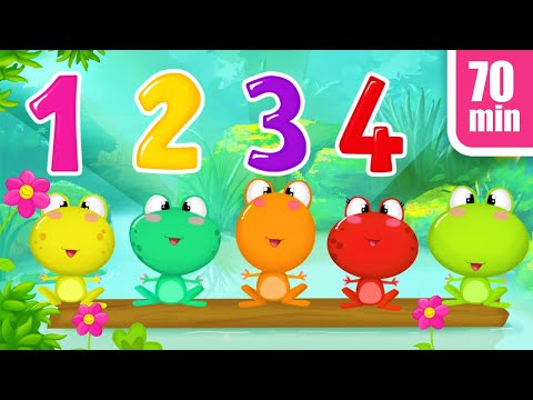 COMPTINES POUR ENFANTS | 5 Petites Grenouilles | Apprendre à Compter | TITOUNIS