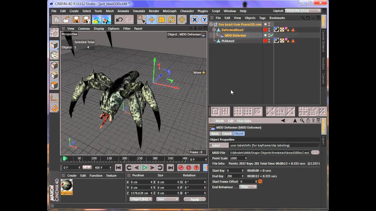 MDD Deformer Preview