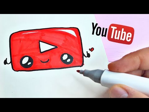 Рисуем кнопку ЮТУБ !!! Простые рисунки YouTube KAWAII