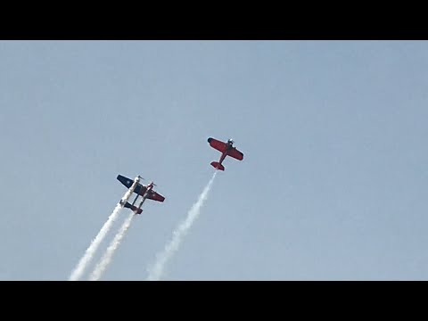 Oshkosh 2021 turbine/prop powered Waco and Jeff Boerboon’s Yak 110 Thursday afternoon performance