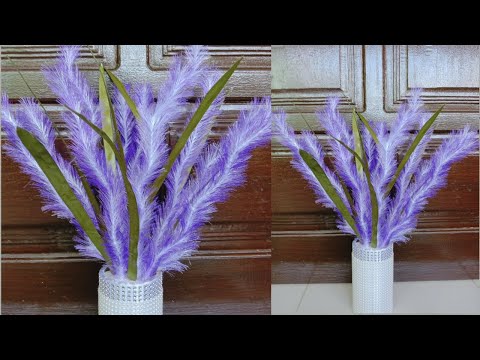 DIY Satin Ribbons Flower and Vases || Satin Ribbon Flowers and Flower Vase from Paper Tubes