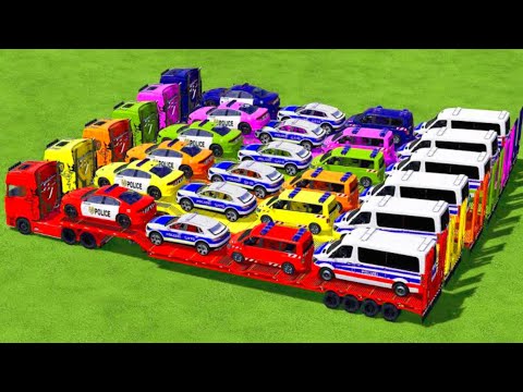 Load And Transport Police Cars, Ambulance With Scania Trucks - Farming Simulator 2022