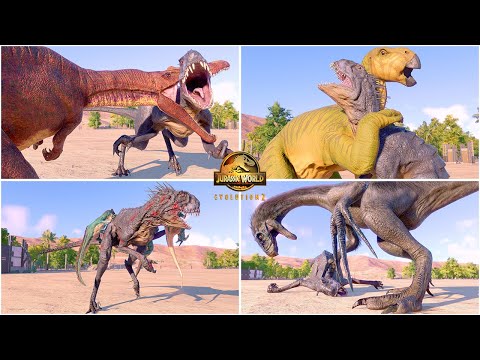Scorpios REX All Death Animations by Carnivore and Herbivore Dinosaurs 🦖 Jurassic World Evolution 2