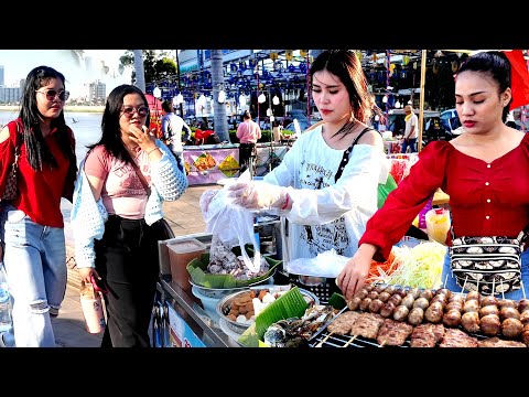 AMAZING! CAMBODIAN Street Food 2026 - Walk Explore Reverside Market, Phnom Penh City