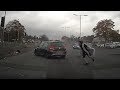 Dash Cam Footage Shows Car Flatten Traffic Light Before Man Is Chased By Police