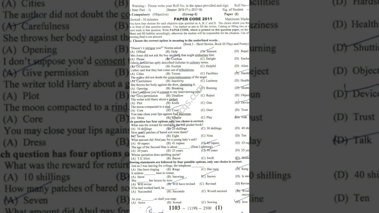 BPS Past English Paper For Test Preparation solved mcqs, STS test, STS and BPS 5 to 15 test