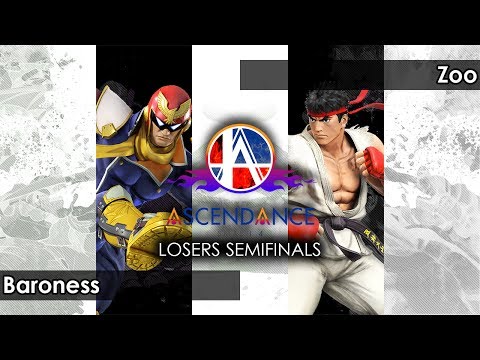 Smash 4: Baroness (Captain Falcon) V Zoo (Ryu) - Ascendance 38 Tournament SSB4