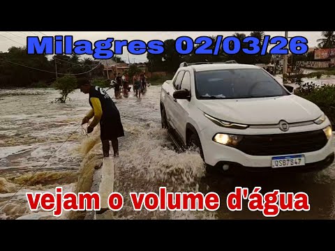 Barragem# do Rosário Milagres-CE, grande volume d'água no riacho.