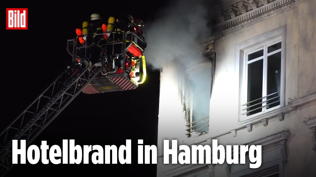 HAMBURG: Hotel in Flammen – Menschen flüchten aufs Dach
