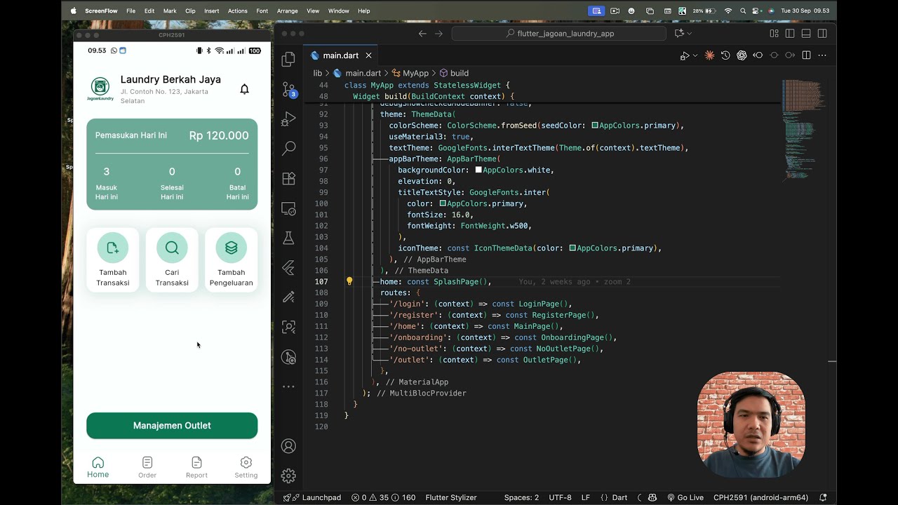 Full Demo Laundry App with Flutter & Laravel - Multi Outlet, Multi Payment, Multi Service & Variant