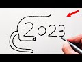 Tiger drawing | how to draw Tiger from number 2023 | number drawing
