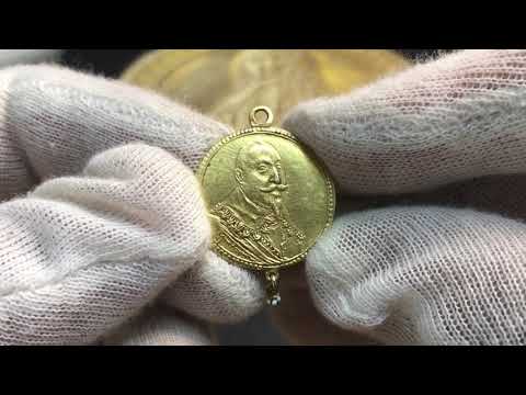 Sverige, Gustav II Adolf 1611-1632, Tapperhetsmedalj i guld med pärlhänge, YTTERST SÄLLSYNT, RRR