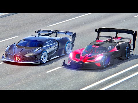Bugatti Bolide GTR vs Bugatti Black Devil VGT - Drag Race 10 KM