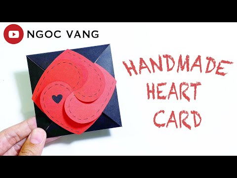 THIỆP GHÉP 4 TRÁI TIM / Handmade heart card - NGOC VANG