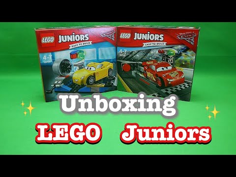 Unboxing,Buildings LEGO Juniors Lightning McQueen Speed Launcher and Cruz Ramirez Race Simulator.