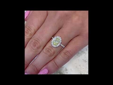 1.50 carat Oval Yellow Diamond Engagement Ring