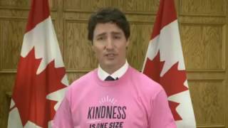 Trudeau Speaks About Pink Shirt Day