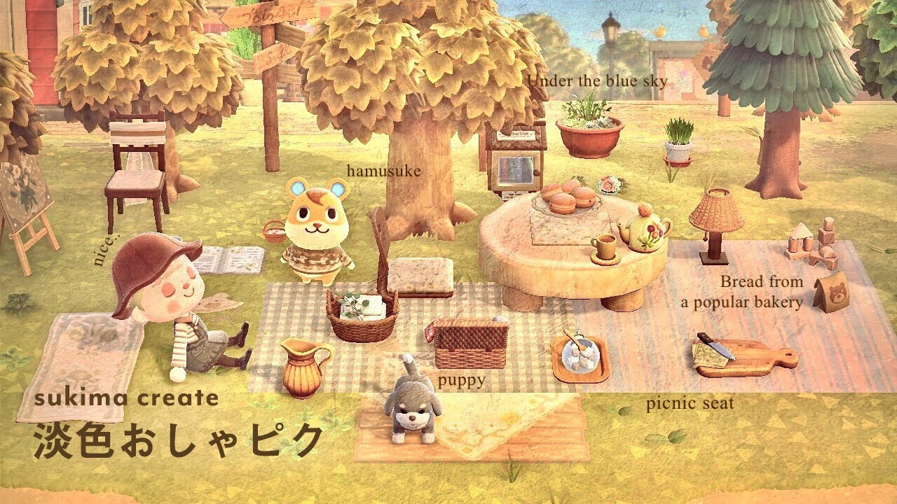 «島クリ» 淡色おしゃれピクニックスペース🌼  |  空いたスペースを活用する隙間クリエイト | animal crossing slow life VLOG. 【あつ森】