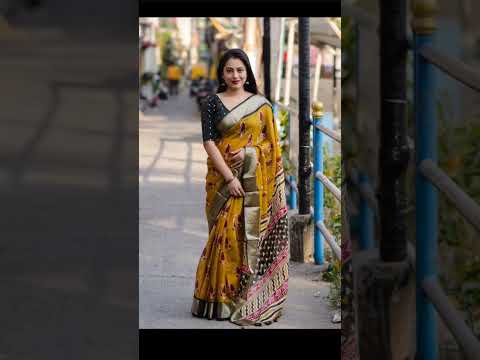 #paper silk#type printed sarees with brocade butti blouse, price : 850+$ ☎☎9948362397,plz subscribe