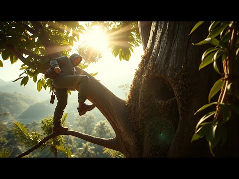 Entdeckung einer Wabe an der Spitze eines kleinen Astes und sehr gelbem Waldhonig