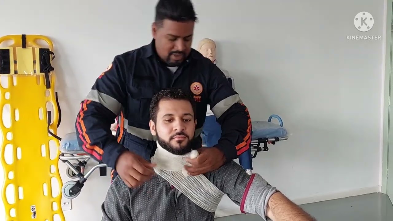 CURATIVO COMPRESSIVO NO PESCOÇO ( Lesões na Jugular).