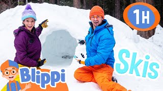 Blippi and Meekah's Ski Day Obstacle Course! Educational Videos for Kids