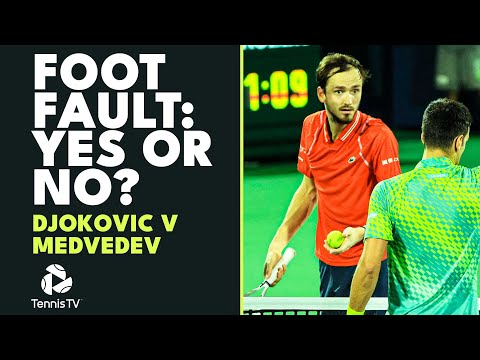Falha no pé: sim ou não? Confusão durante Djokovic x Medvedev | Dubai 2023