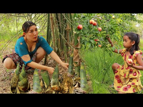 Cooking baby egg soup with beef & Boiled pork braised curry with bamboo short spicy of survival